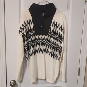 Talbot's Black and White Patterned Sweater